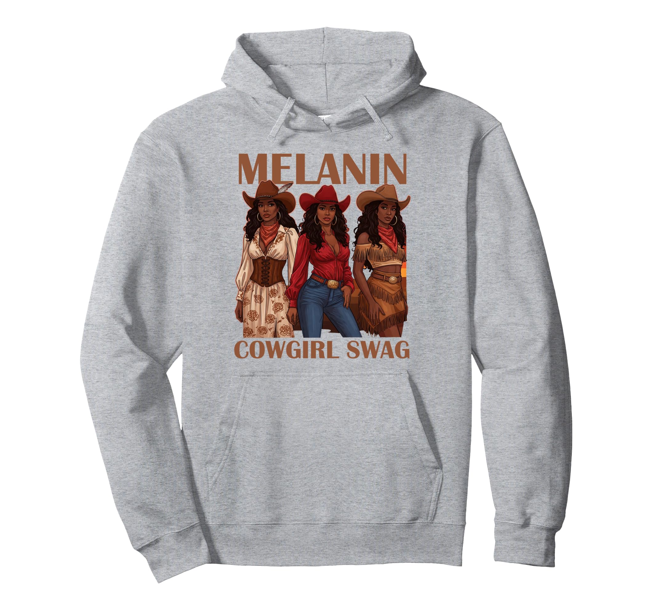 Lets Go Western Country Melanin Hoodie - Novelty Apparel for Adults - T-Shirt, Sweatshirt, Hoodie