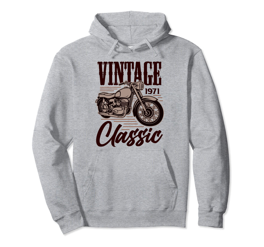 1971 Motorcycle Bike Rider Hoodie - Aesthetic Graphic for Adults - T-Shirt, Sweatshirt, Hoodie