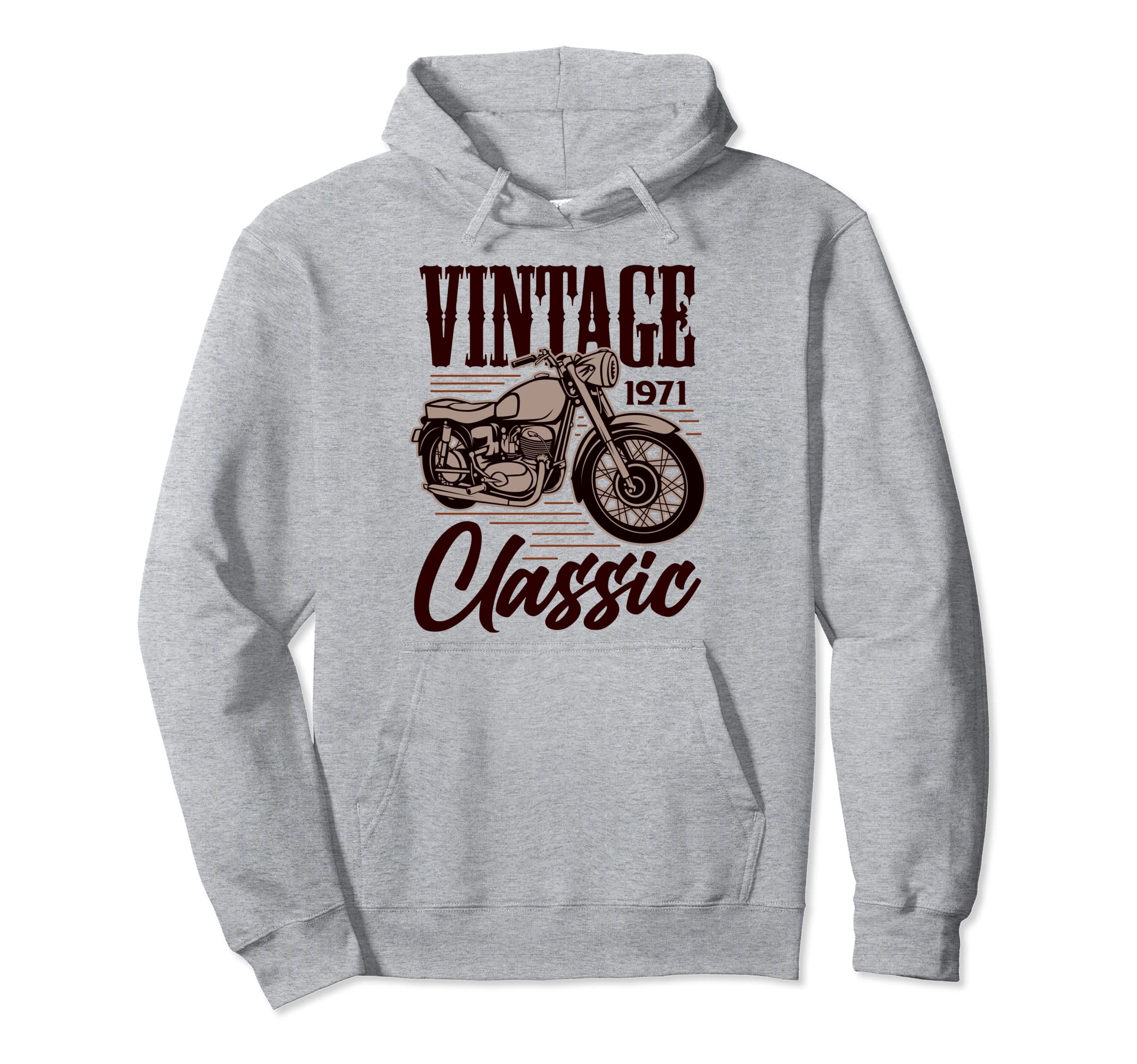 1971 Motorcycle Bike Rider Hoodie - Aesthetic Graphic for Adults - T-Shirt, Sweatshirt, Hoodie