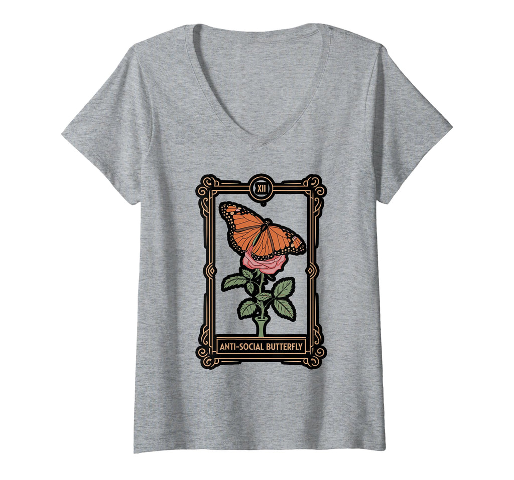 Womens Anti Social Butterfly Tarot T-Shirt - Fun Novelty Design Men Women - T-Shirt, Sweatshirt, Hoodie