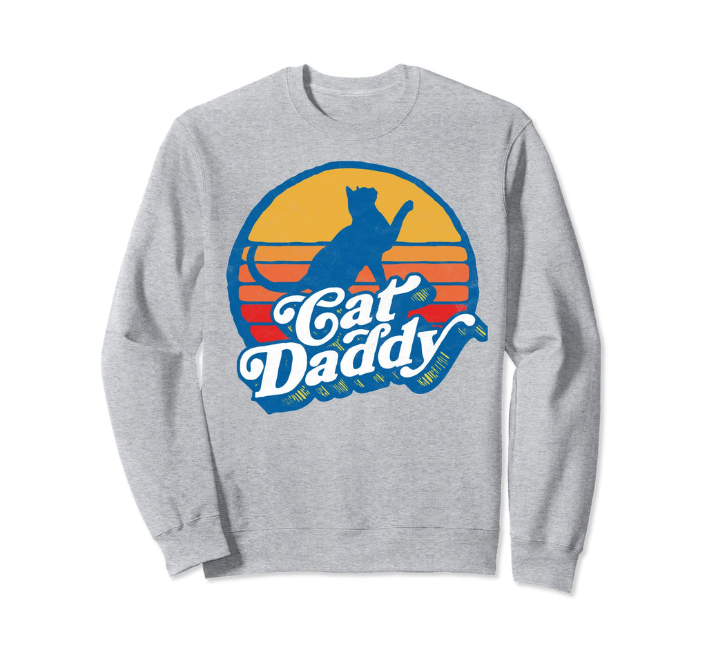 Cat Daddy 80S Sun Typography Sweatshirt - Novelty Apparel for Adults - T-Shirt, Sweatshirt, Hoodie