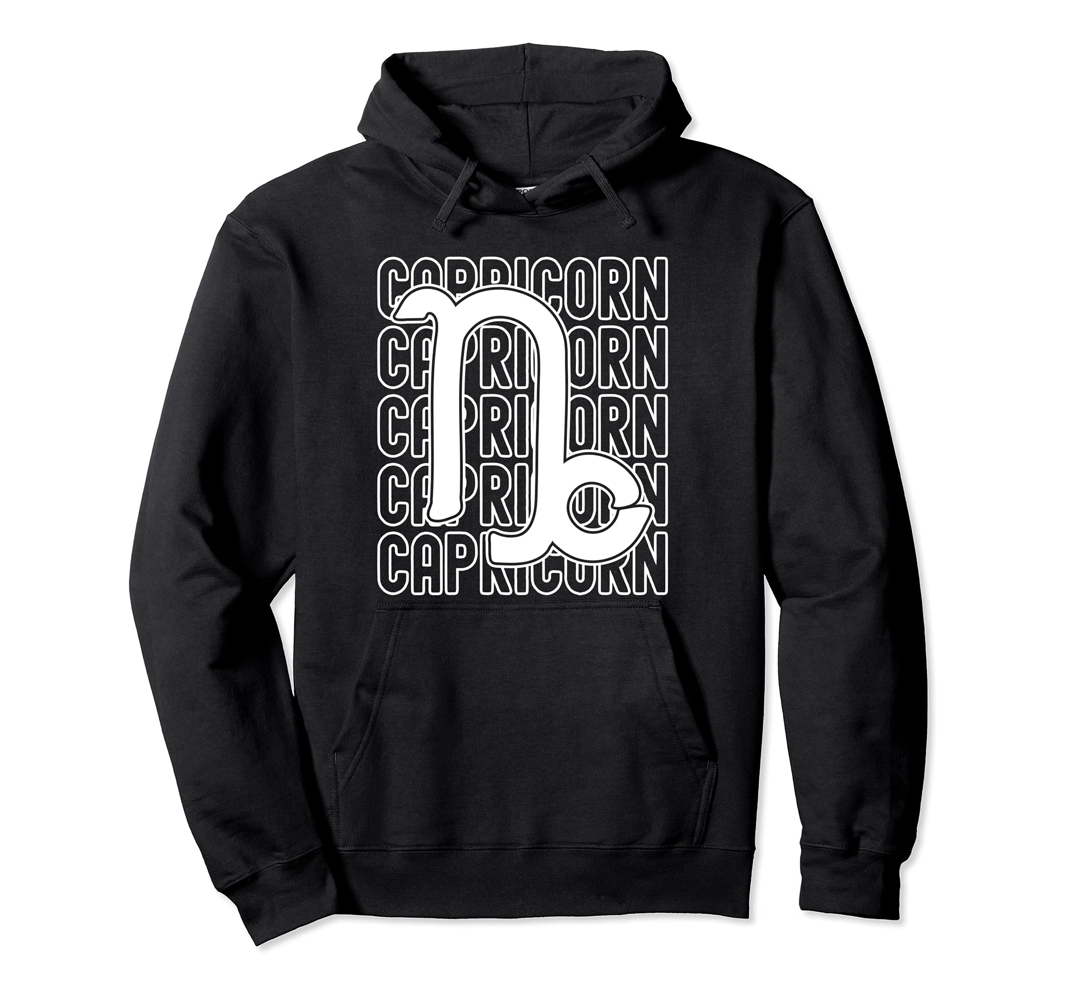 Capricorn Zodiac Sign Typography Astrology Hoodie - Unique Graphic Unisex - T-Shirt, Sweatshirt, Hoodie