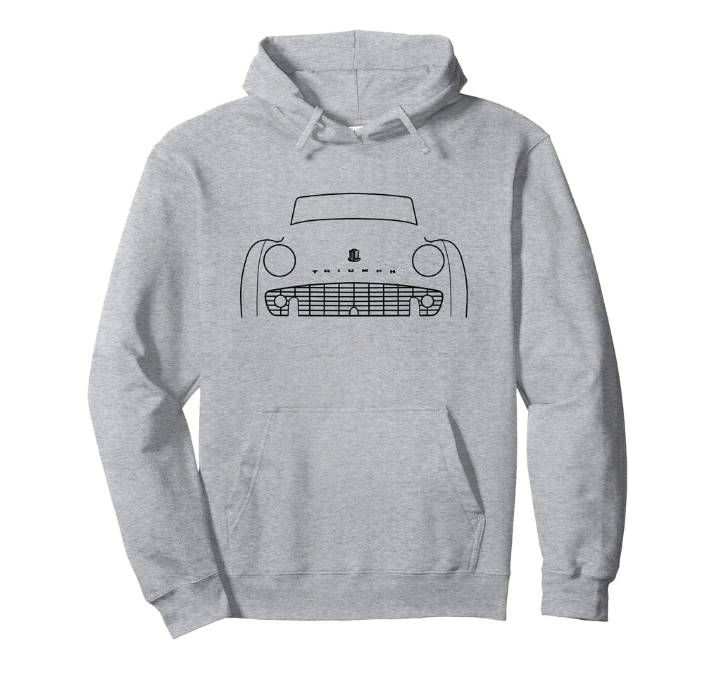 Triumph Tr3 Car Black Outline Hoodie - Casual Everyday Wear for Adults - T-Shirt, Sweatshirt, Hoodie
