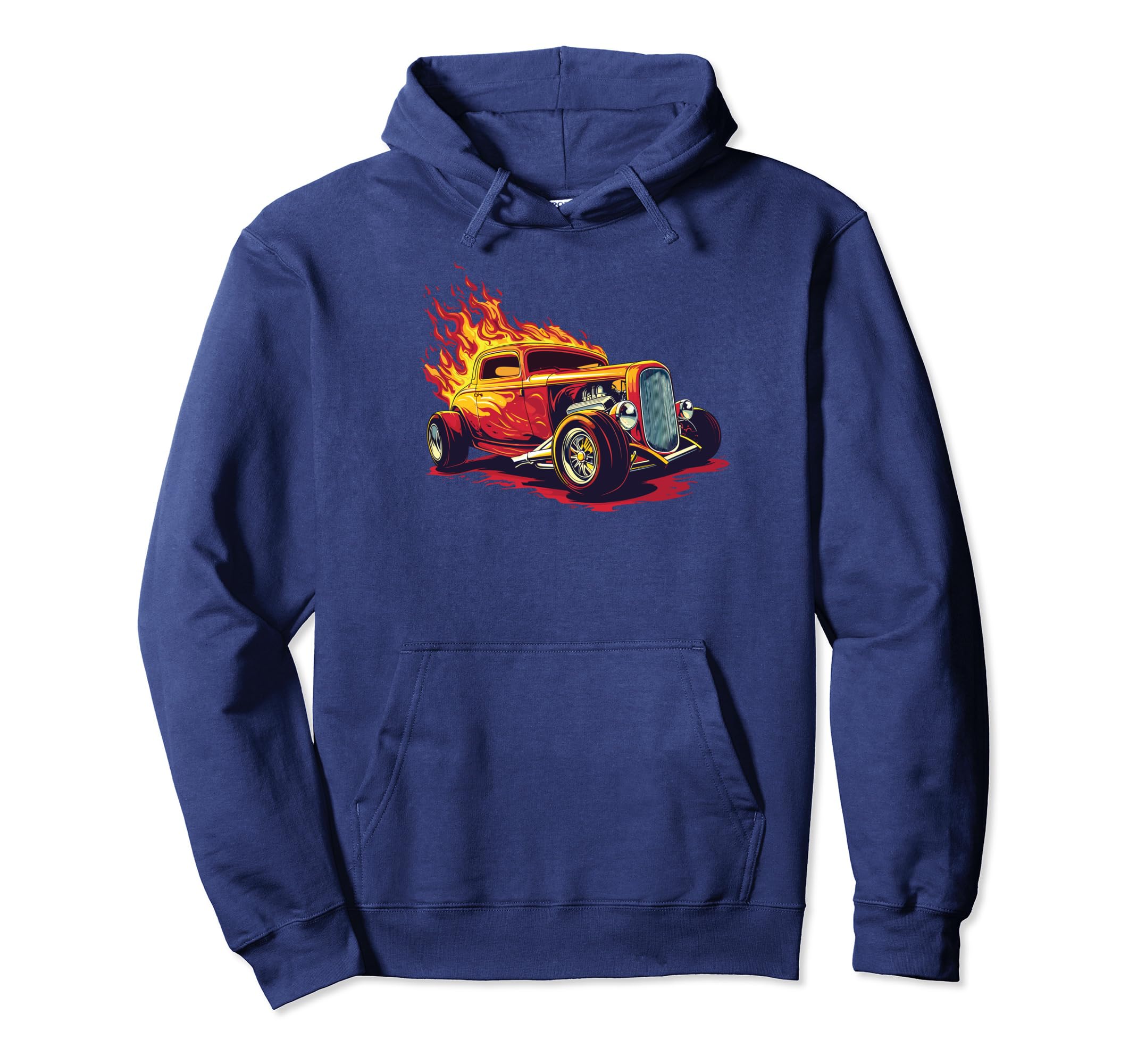Hotrod Car Illustration Hotrod Hoodie - Streetwear Style for Adults - T-Shirt, Sweatshirt, Hoodie