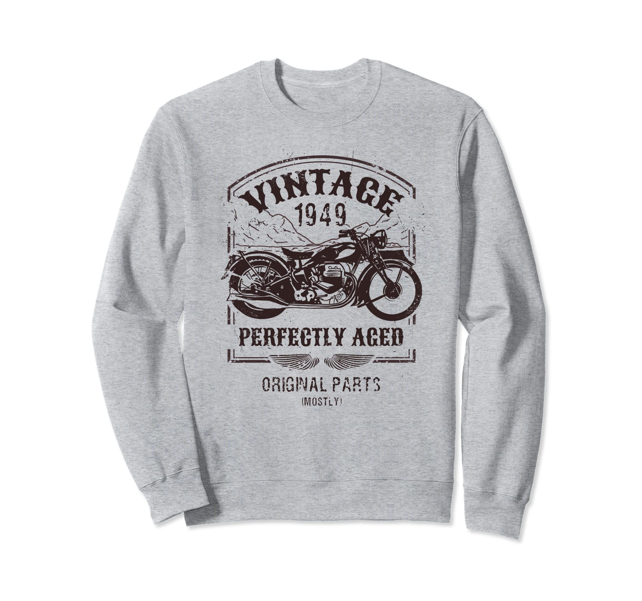 Born 1949 Motorcycle Motorbike Sweatshirt - Trendy Graphic for Adults - T-Shirt, Sweatshirt, Hoodie