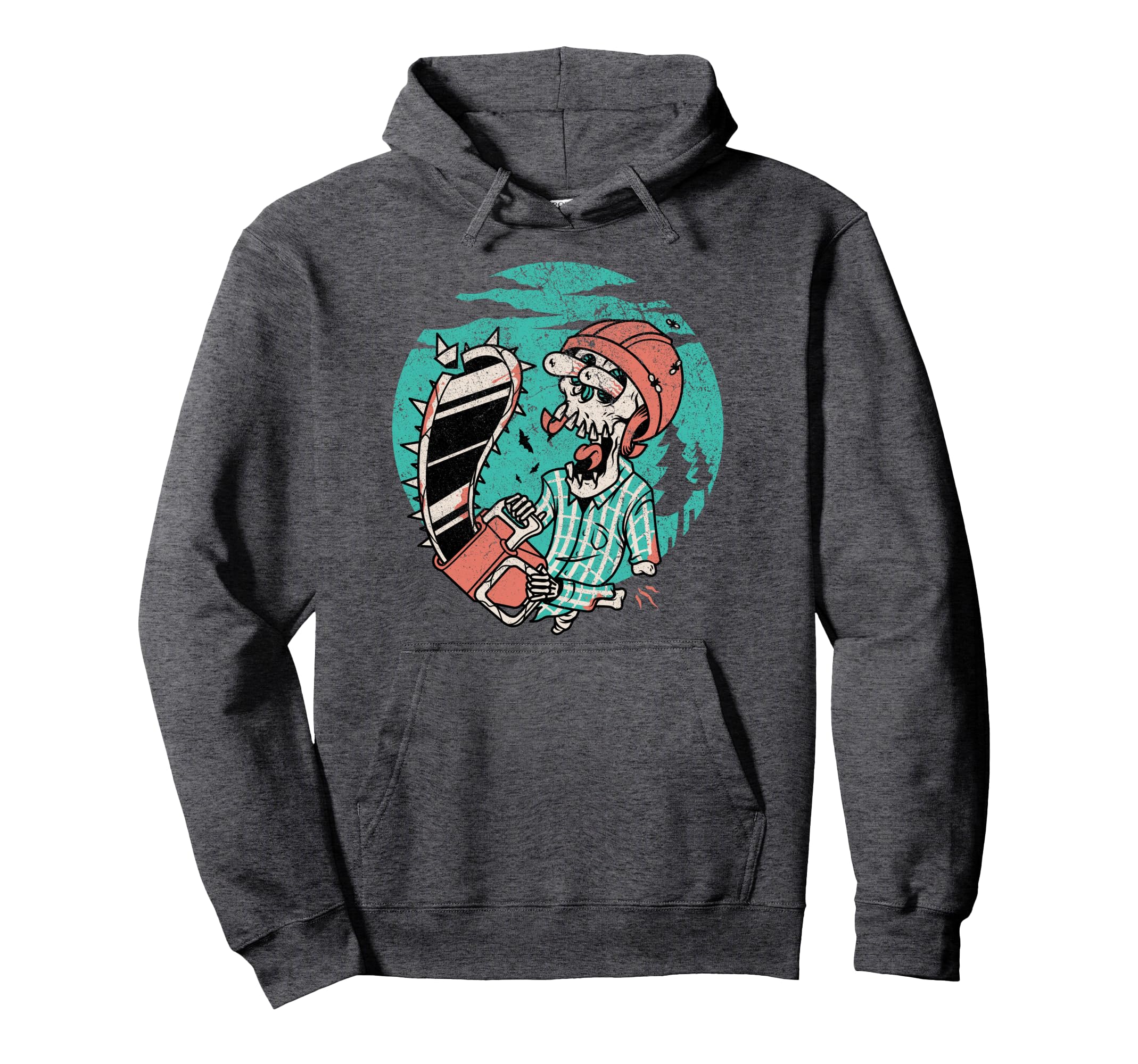 Chainsaw Skeleton Skull Hoodie - Minimalist Print for Adults - T-Shirt, Sweatshirt, Hoodie