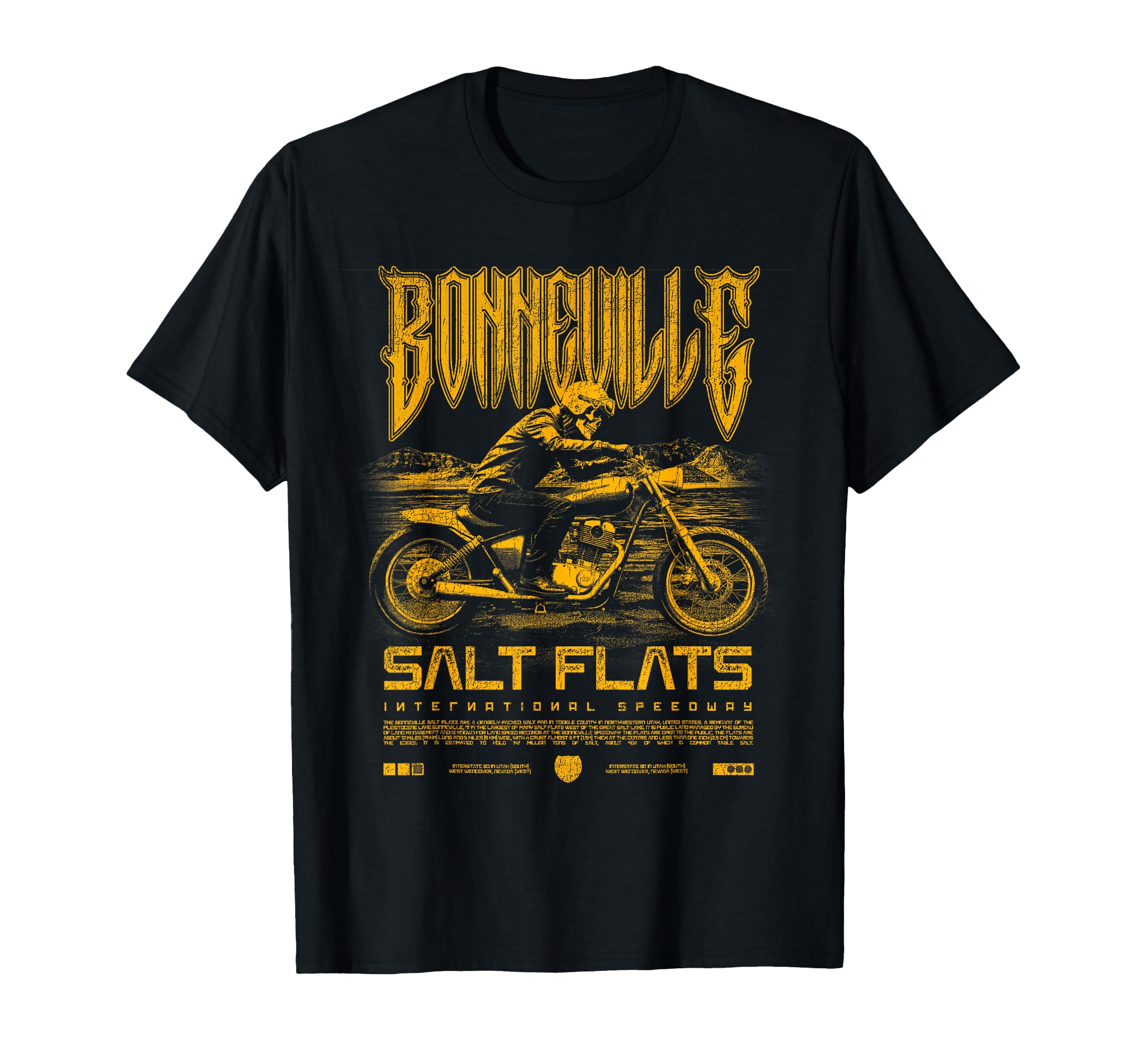 Bonneville Salt Flats Motorcycle Racing T-Shirt - Graphic Print Unisex - T-Shirt, Sweatshirt, Hoodie