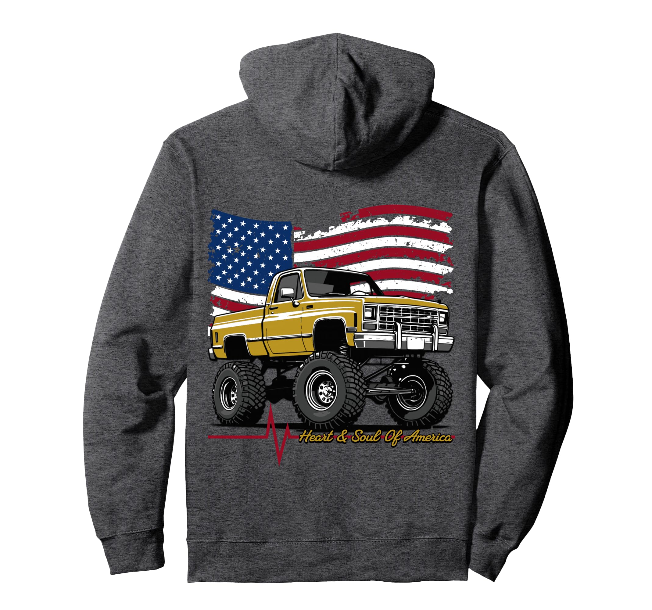 Lifted 4Wd Squarebody Truck American Freedom Hoodie - Graphic Print Unisex - T-Shirt, Sweatshirt, Hoodie