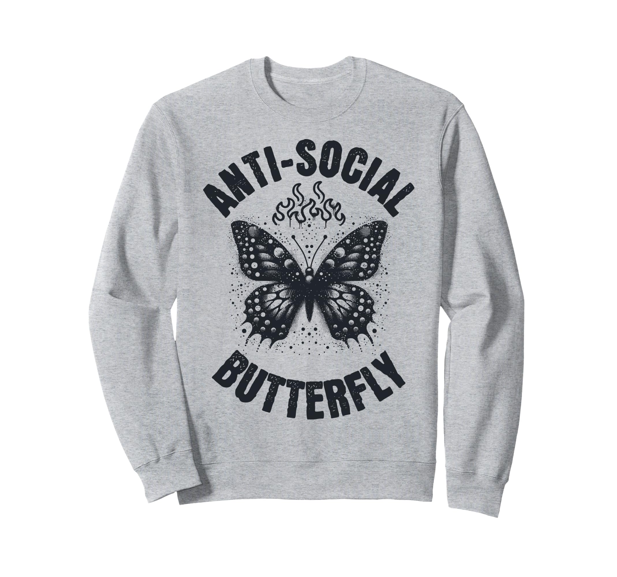 Anti Social Butterfly Funny Sweatshirt - Minimalist Print for Adults - T-Shirt, Sweatshirt, Hoodie