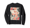 Fox Cub Floral Ornament Folklore Sweatshirt - Trendy Graphic Men Women - T-Shirt, Sweatshirt, Hoodie