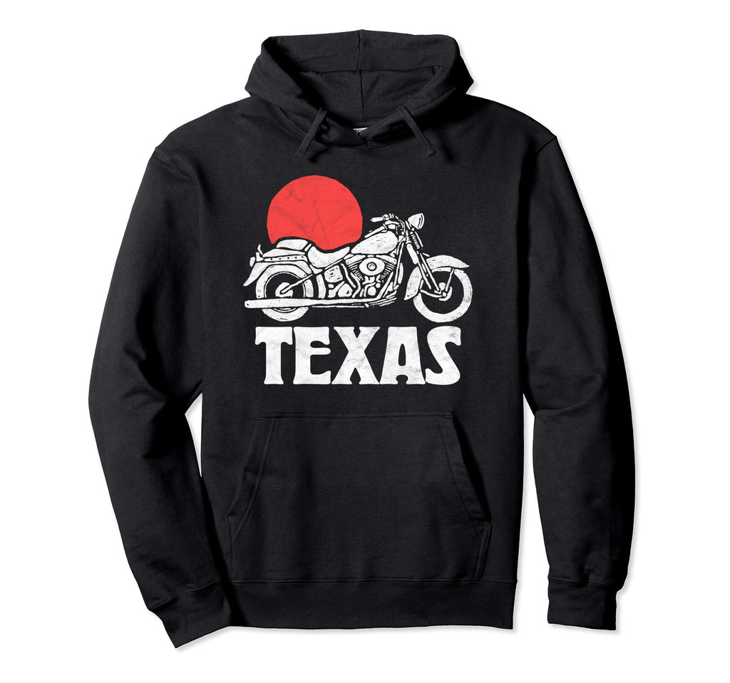 Texas Motorcycle Sun Minimalist Hoodie - Fun Novelty Design for Adults - T-Shirt, Sweatshirt, Hoodie