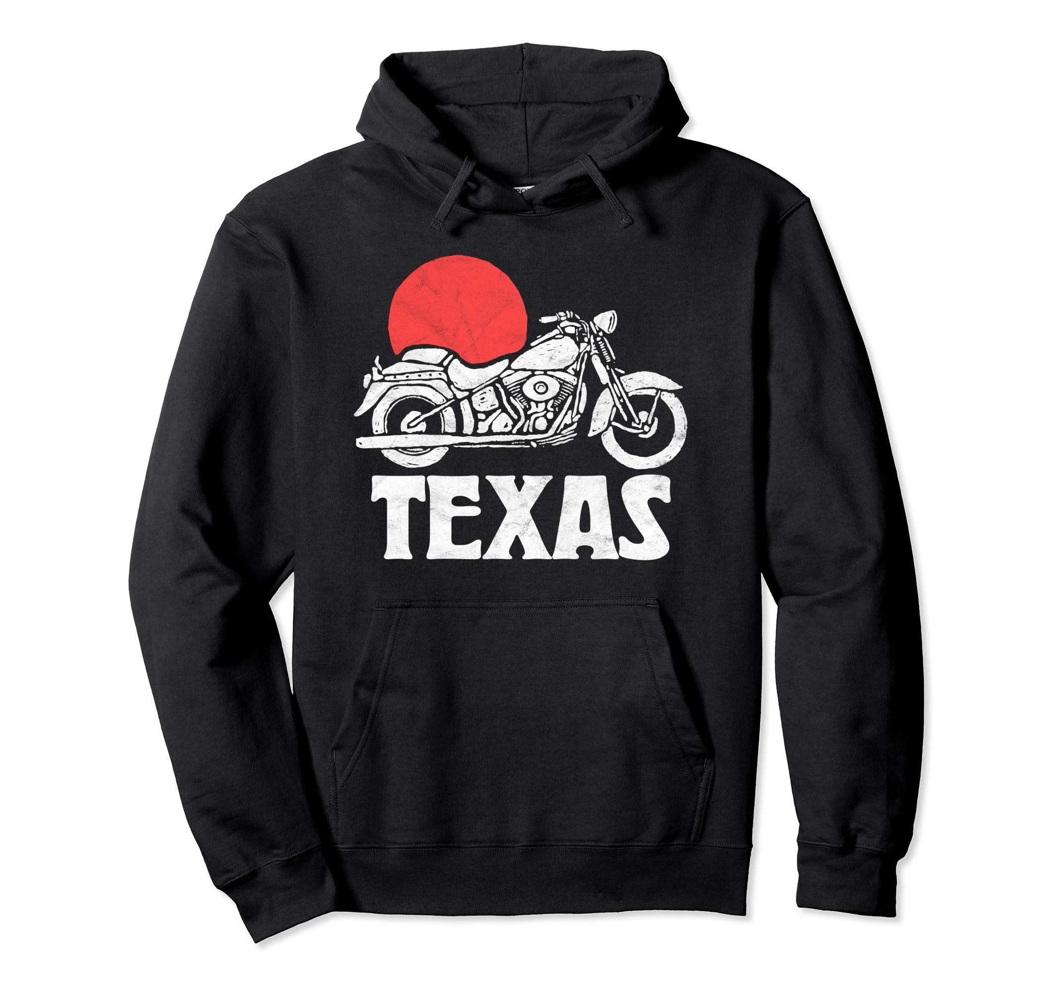 Texas Motorcycle Sun Minimalist Hoodie - Fun Novelty Design for Adults - T-Shirt, Sweatshirt, Hoodie