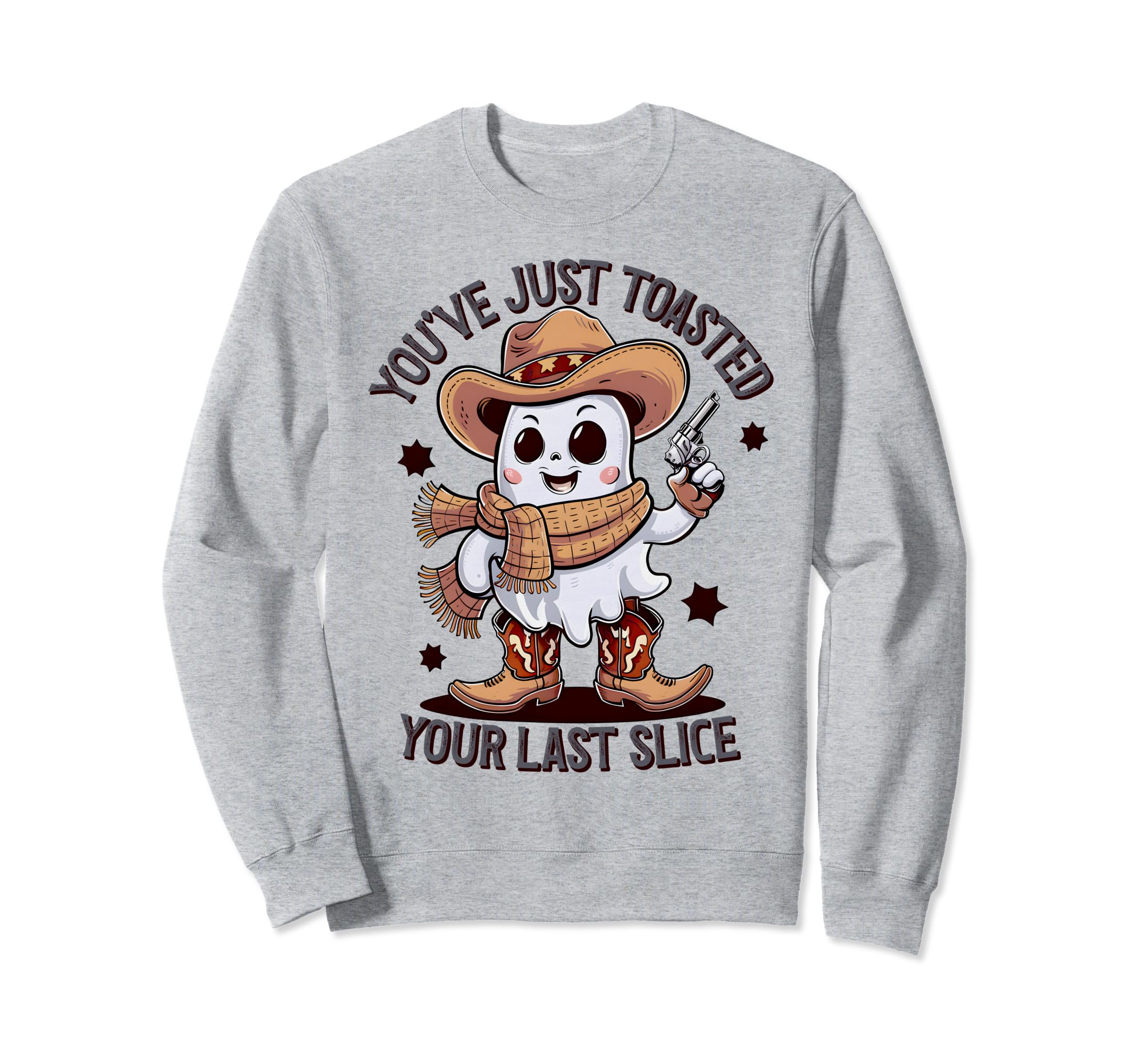 Funny Ghost Halloween Cowboy Sweatshirt - Casual Everyday Wear for Adults - T-Shirt, Sweatshirt, Hoodie