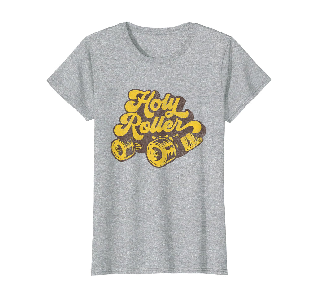 Roller Derby Skate Holy Roller Distressed T-Shirt - Custom Art Print Unisex - T-Shirt, Sweatshirt, Hoodie