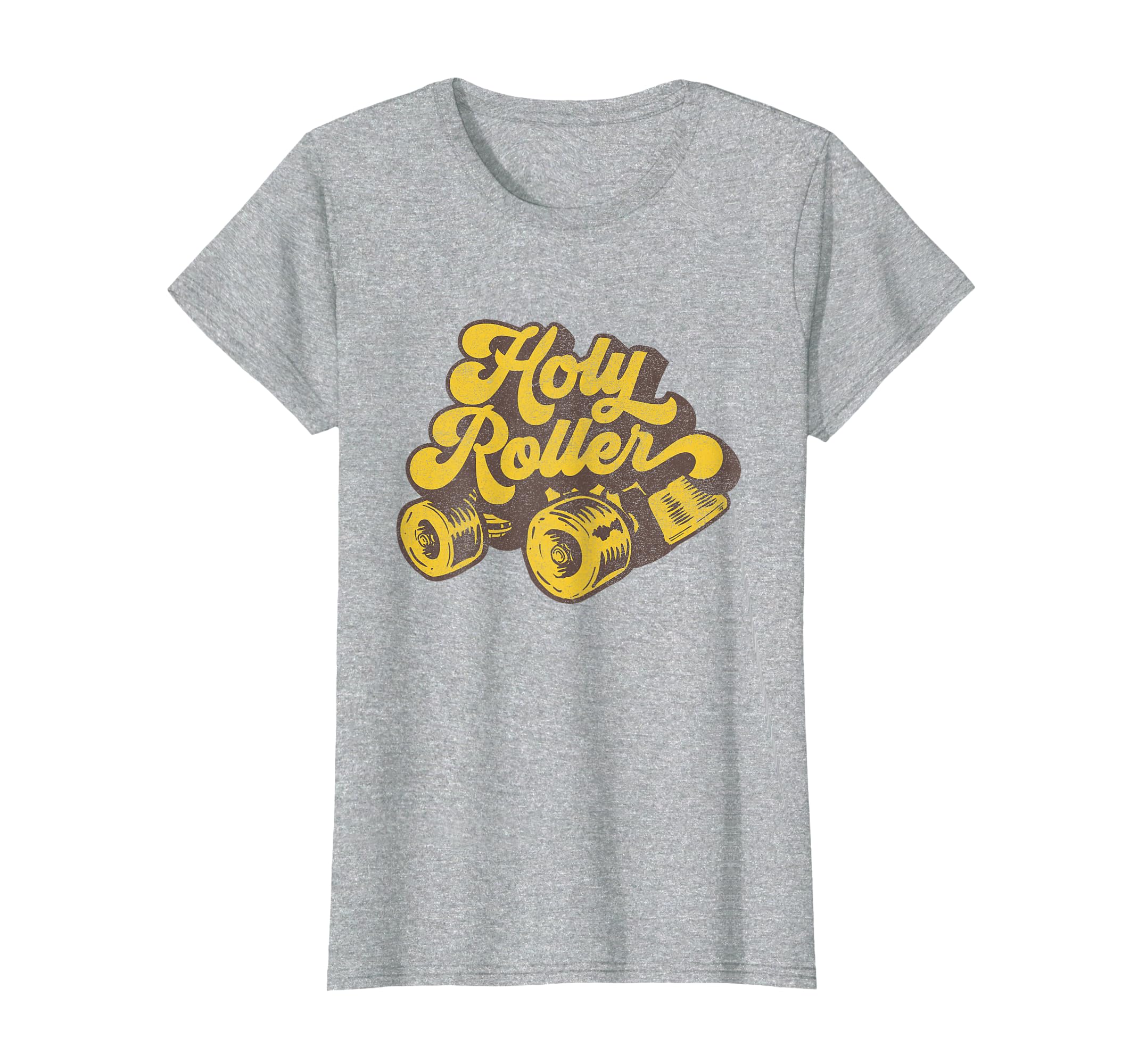 Roller Derby Skate Holy Roller Distressed T-Shirt - Custom Art Print Unisex - T-Shirt, Sweatshirt, Hoodie