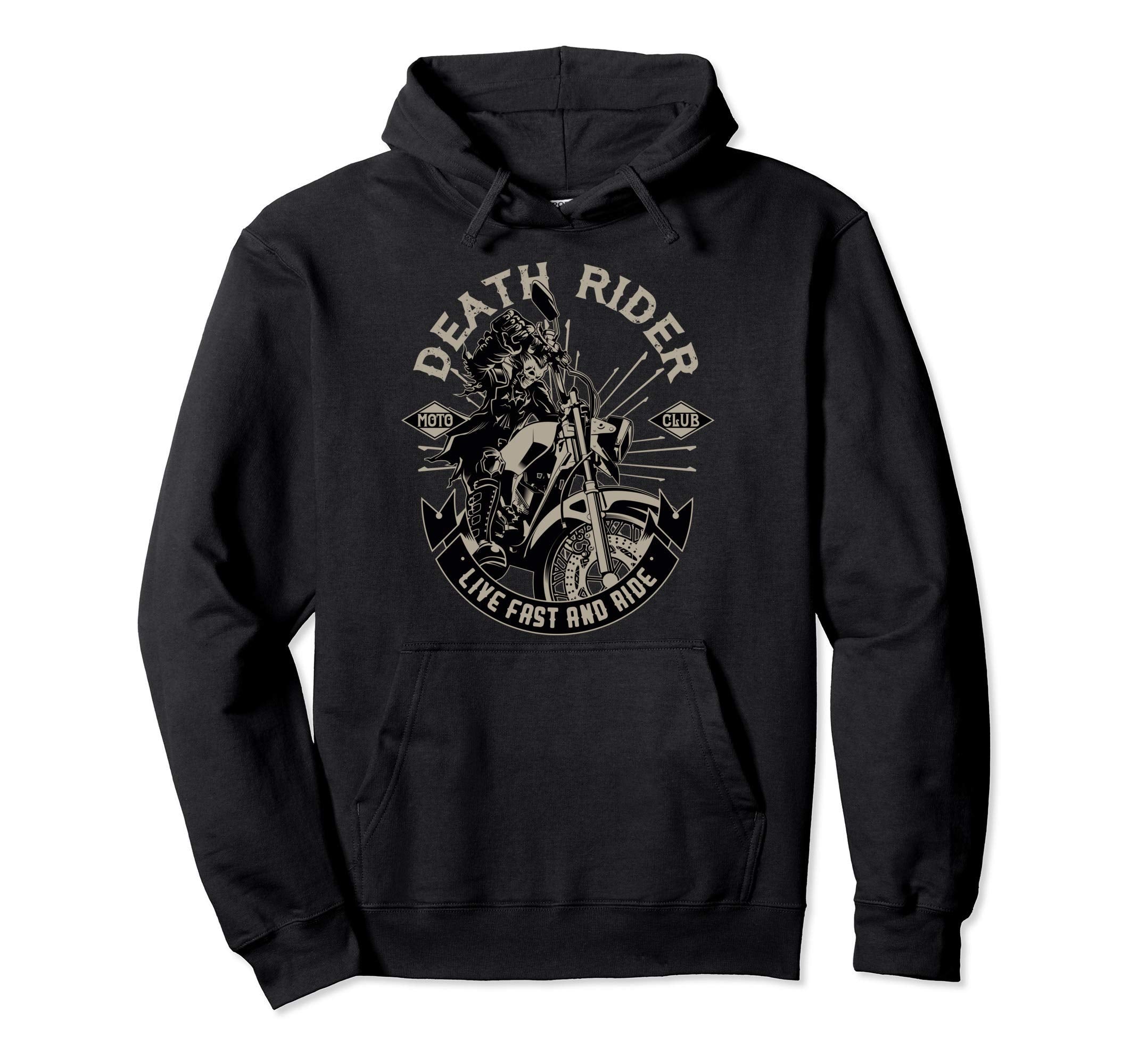 Death Rider Chopper Skull Biker Motorcycle Hoodie - Streetwear Style Unisex - T-Shirt, Sweatshirt, Hoodie