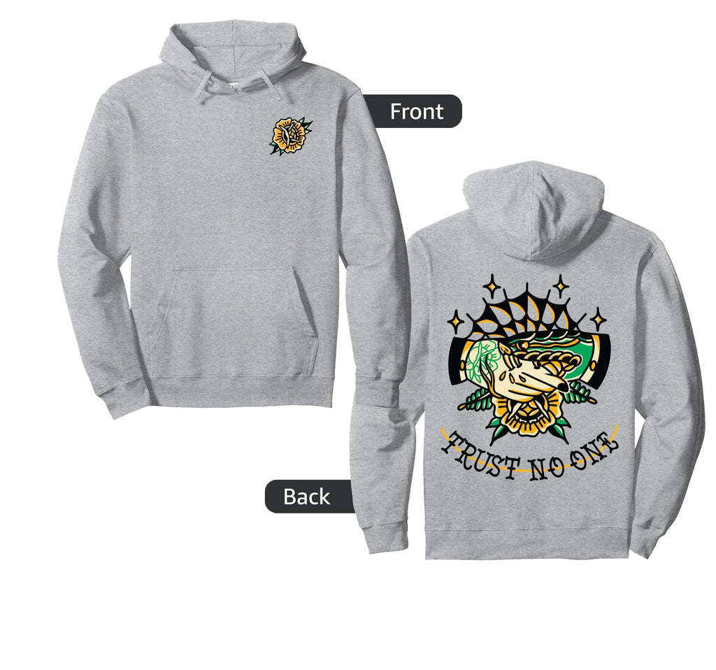Trust No One Snake Traditional Tattoo Flash Hoodie - Novelty Apparel Unisex - T-Shirt, Sweatshirt, Hoodie