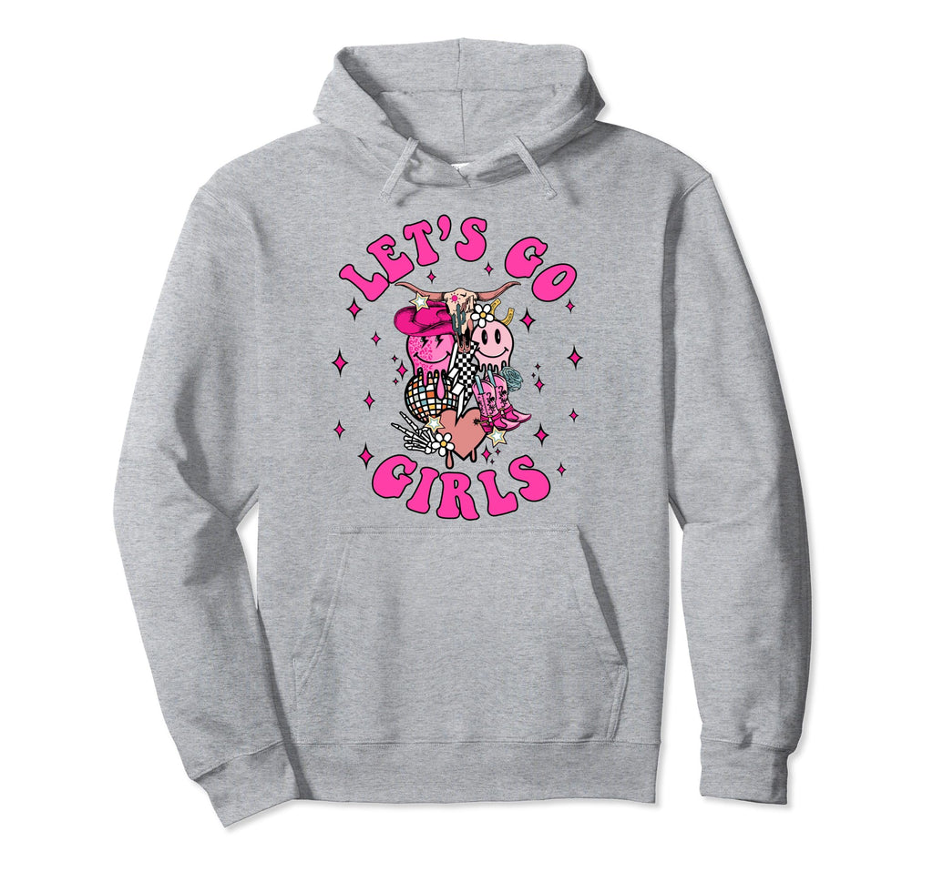 Western Cowgirls Groovy Bachelorette Lets Go Hoodie - Trendy Graphic Unisex - T-Shirt, Sweatshirt, Hoodie