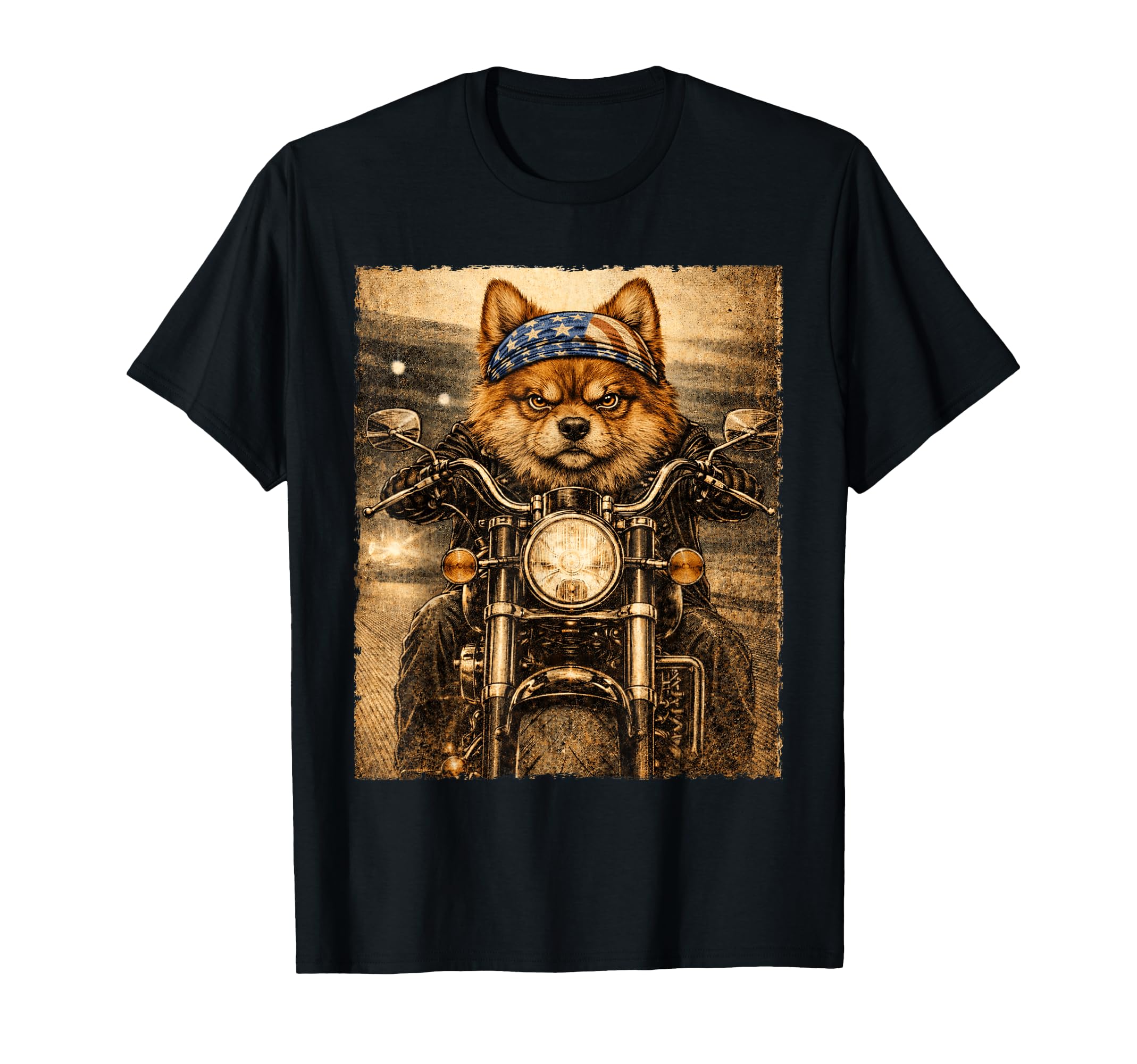 Pomeranian Dog Biker Pom Riding T-Shirt - Streetwear Style Unisex - T-Shirt, Sweatshirt, Hoodie