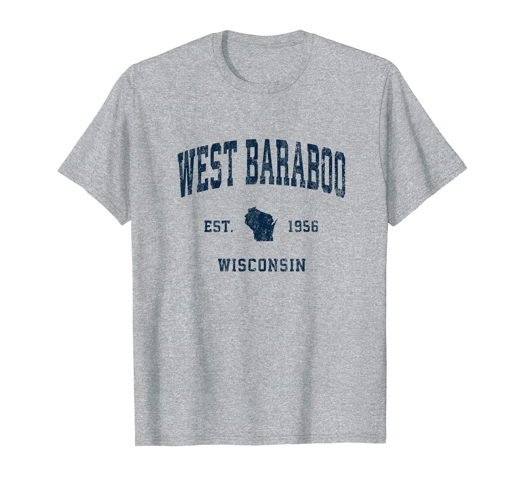 West Baraboo Wisconsin Wi Athletic Navy T-Shirt - Unique Graphic Unisex - T-Shirt, Sweatshirt, Hoodie