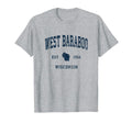 West Baraboo Wisconsin Wi Athletic Navy T-Shirt - Unique Graphic Unisex - T-Shirt, Sweatshirt, Hoodie