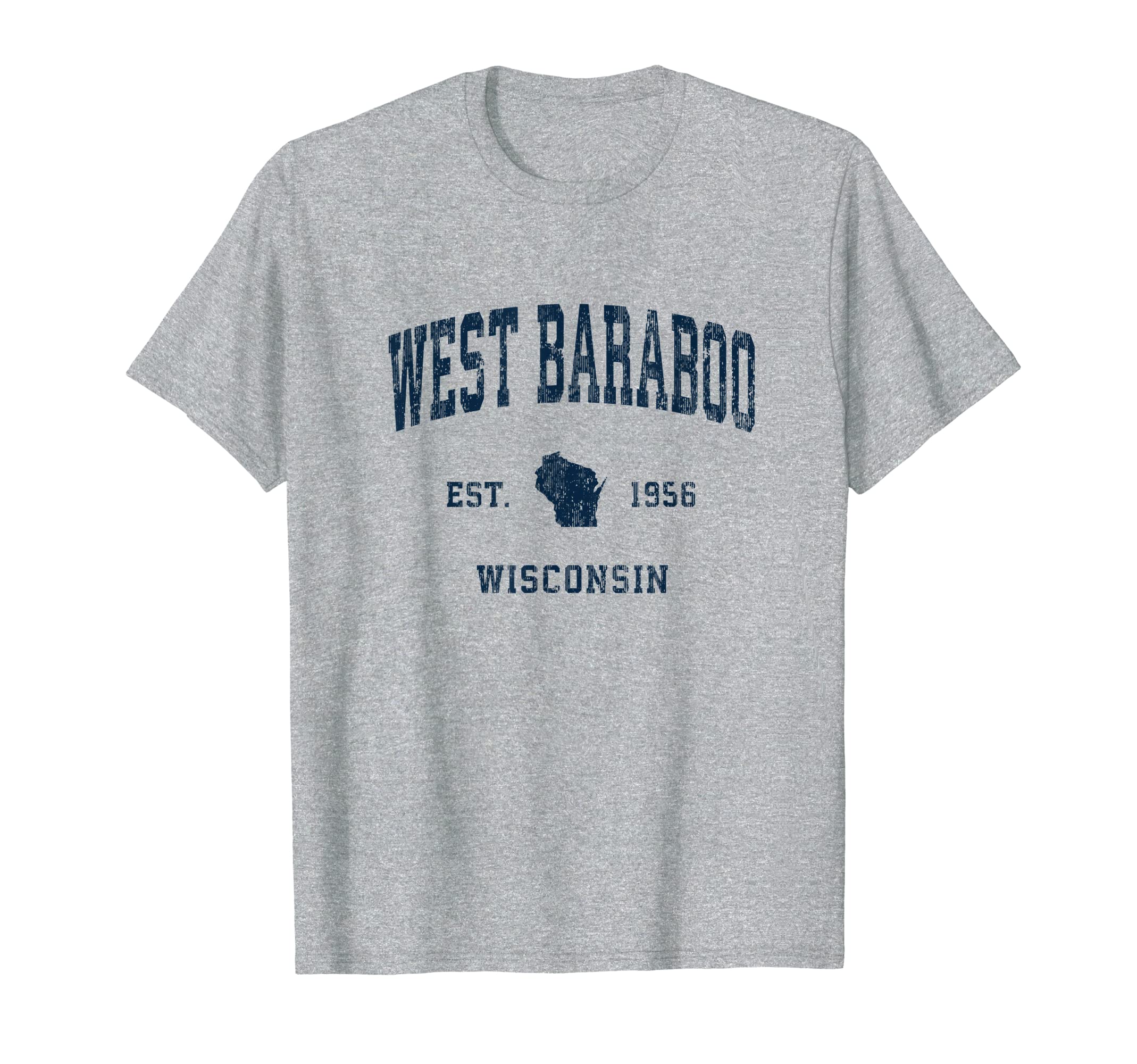 West Baraboo Wisconsin Wi Athletic Navy T-Shirt - Unique Graphic Unisex - T-Shirt, Sweatshirt, Hoodie
