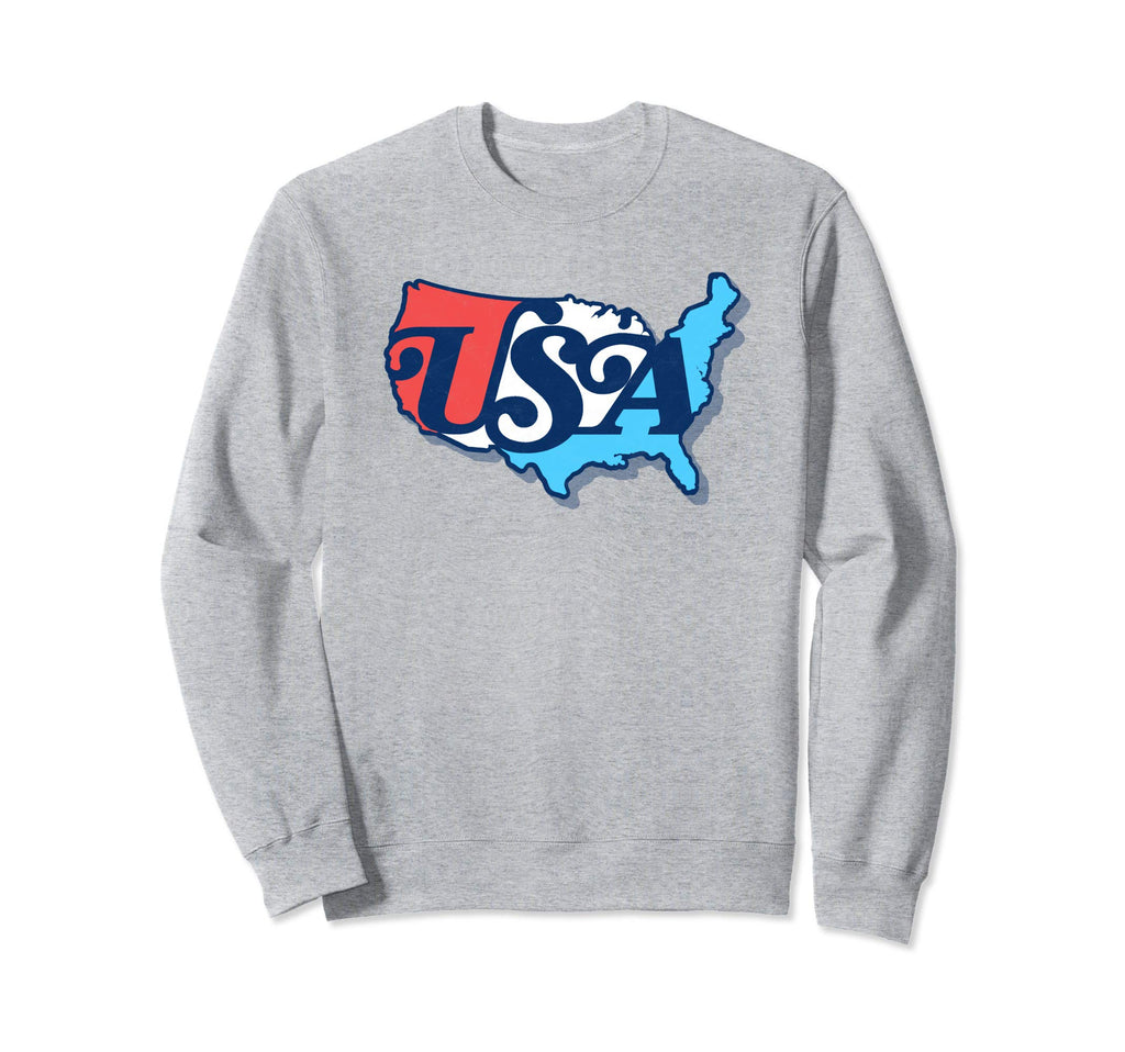 Usa Map Typography Patriotic 4Th Sweatshirt - Fun Novelty Design Men Women - T-Shirt, Sweatshirt, Hoodie