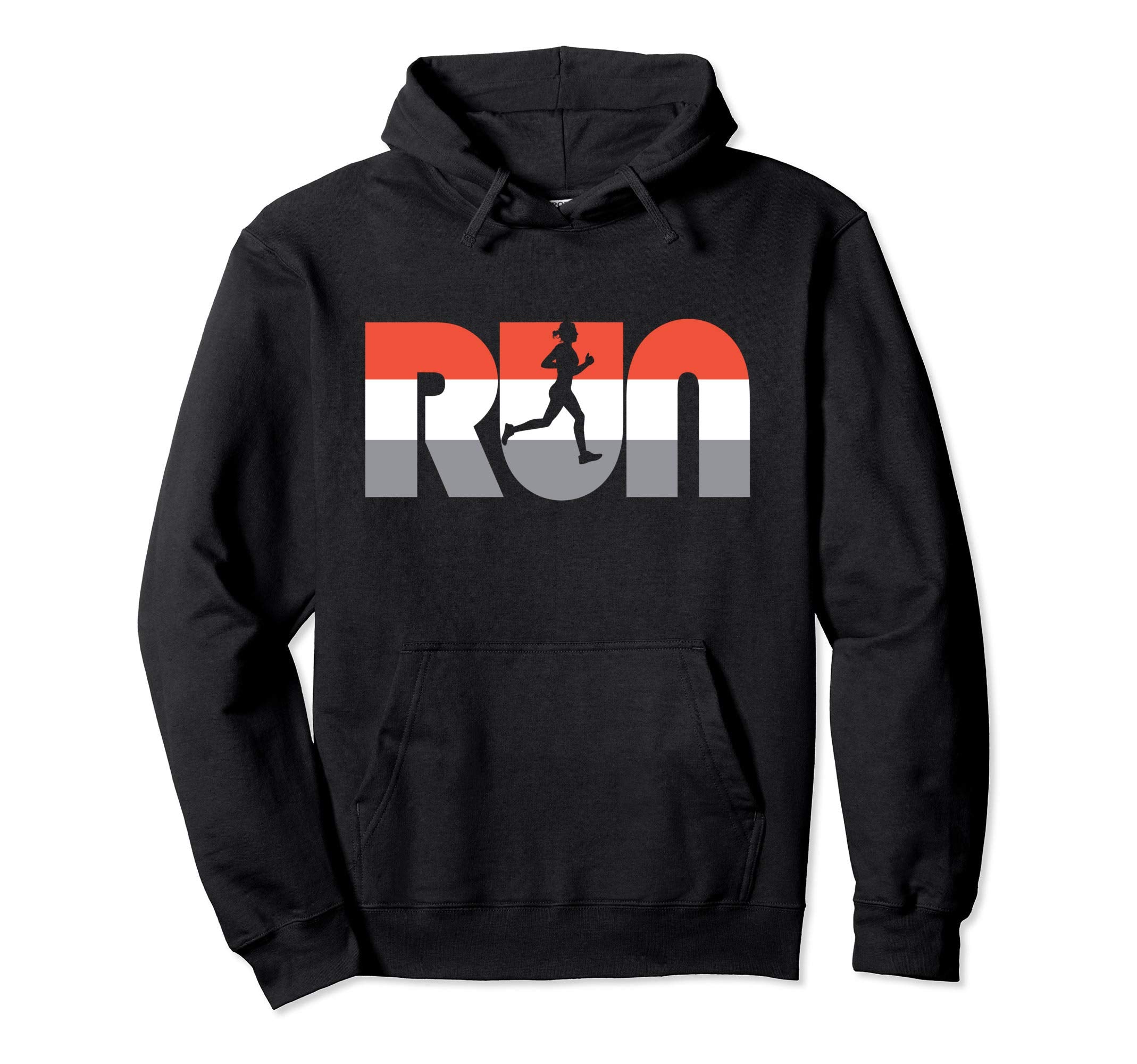 Run Color Typography Female Runner Hoodie - Unique Graphic for Adults - T-Shirt, Sweatshirt, Hoodie