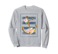 Americana Floral Anchor Sweatshirt - Minimalist Print Men Women - T-Shirt, Sweatshirt, Hoodie