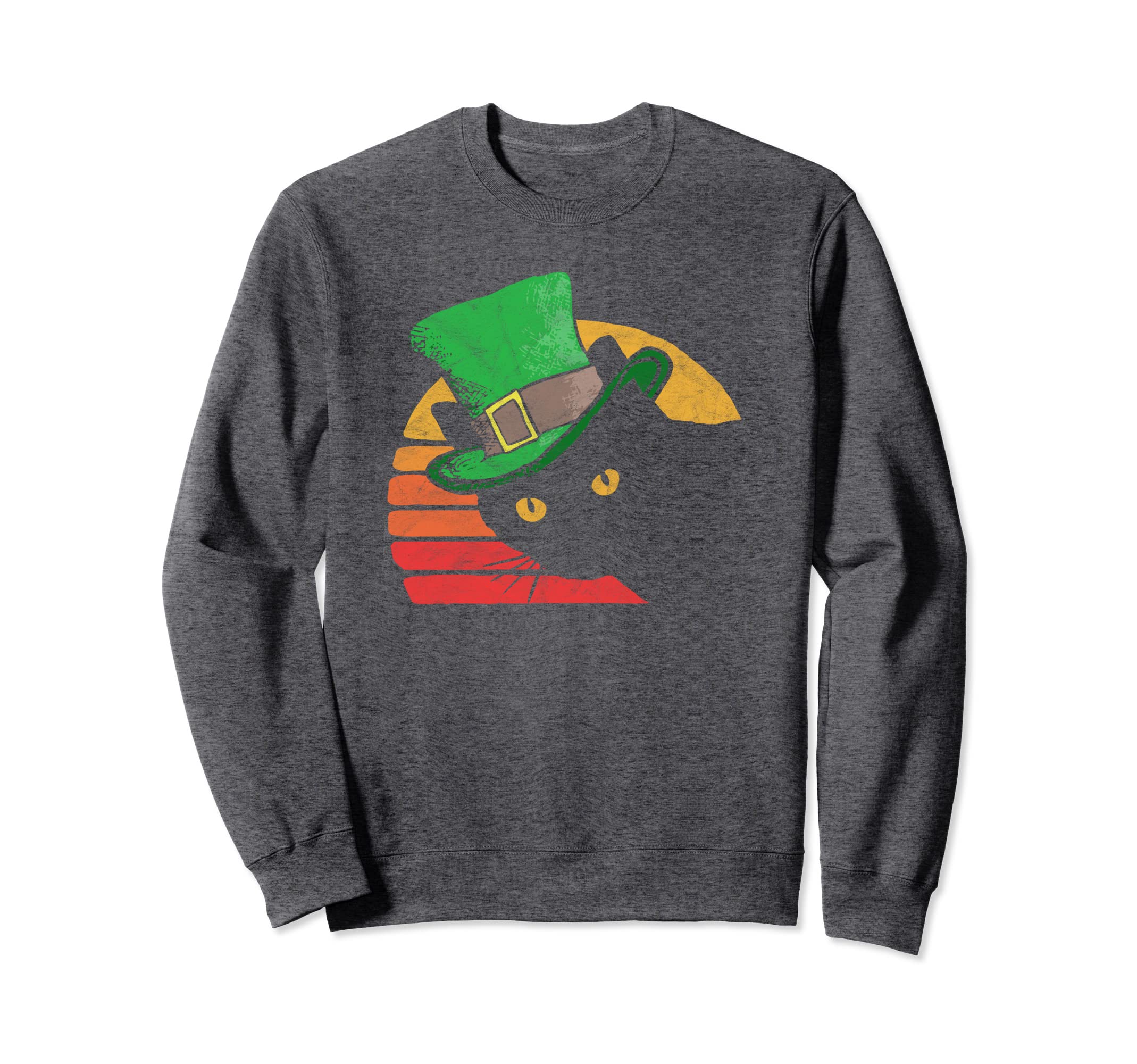 St Patricks Day Eighties Cat Sweatshirt - Minimalist Print Unisex - T-Shirt, Sweatshirt, Hoodie