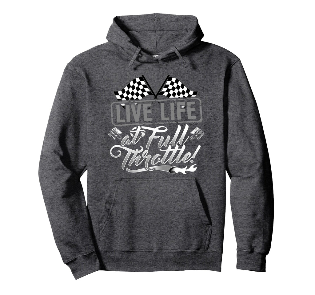 Race Car Drag Strip Checkered Flag Life Hoodie - Aesthetic Graphic Unisex - T-Shirt, Sweatshirt, Hoodie