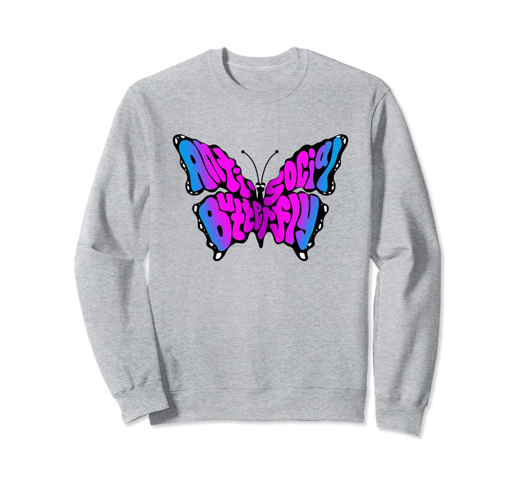 Anti Social Butterfly Beautiful Sweatshirt - Custom Art Print Unisex - T-Shirt, Sweatshirt, Hoodie