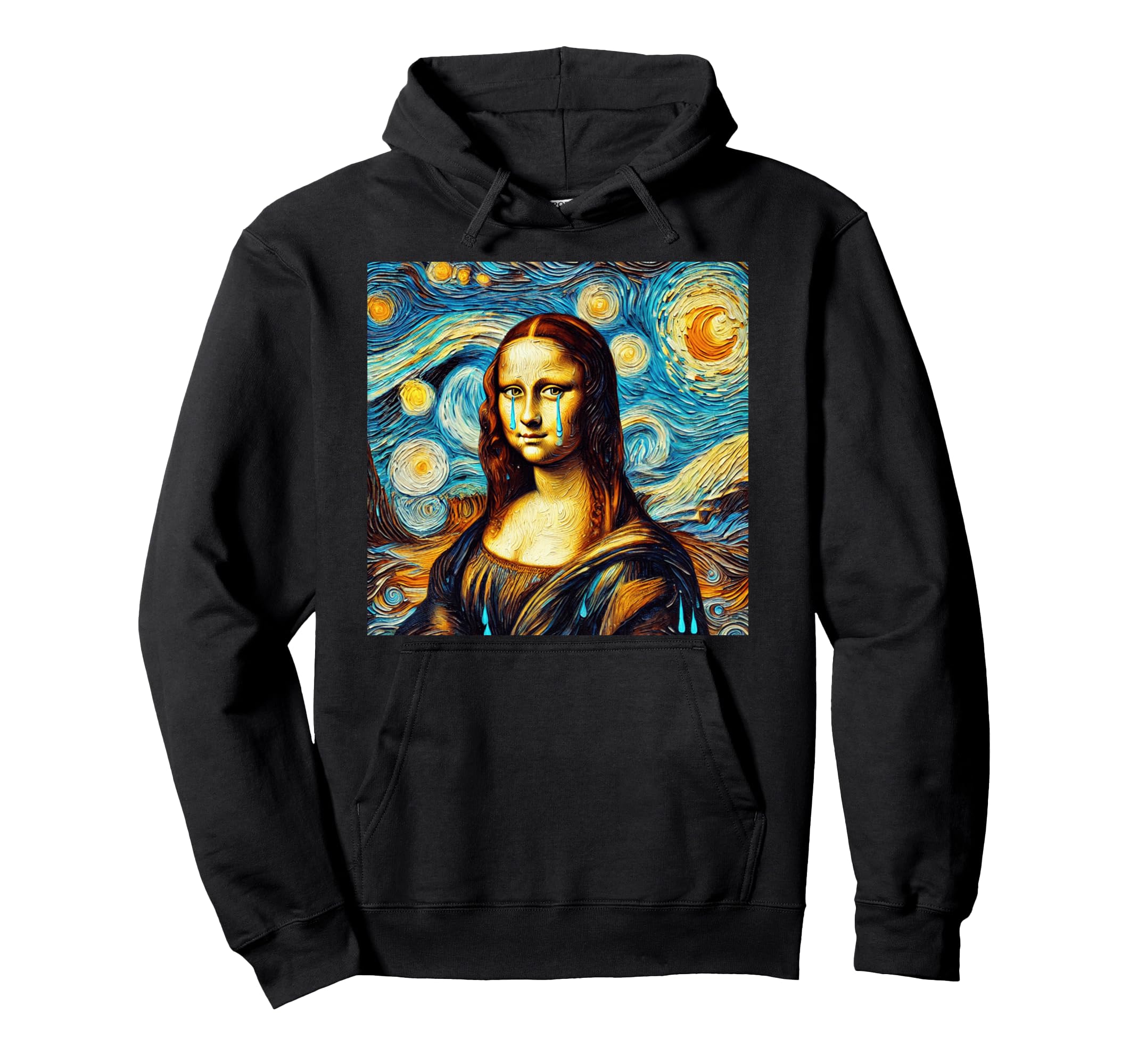 Lisa Crying Van Gogh Art Mental Health Hoodie - Graphic Print Men Women - T-Shirt, Sweatshirt, Hoodie