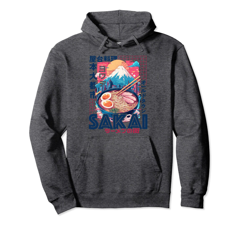 Sakai City 80S Synthwave Ramen Bowl Japan Hoodie - Novelty Apparel Unisex - T-Shirt, Sweatshirt, Hoodie