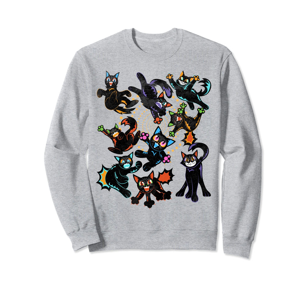 Cartoon Rainbow Black Cat Lover Sweatshirt - Novelty Apparel Men Women - T-Shirt, Sweatshirt, Hoodie