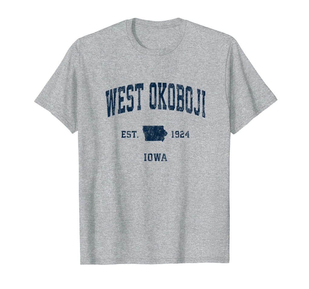 West Okoboji Iowa Ia Athletic Navy Sports T-Shirt - Graphic Print Men Women - T-Shirt, Sweatshirt, Hoodie