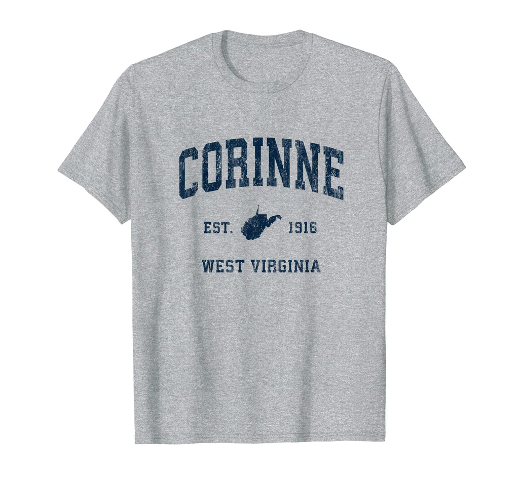 Corinne West Virginia Wv Athletic Navy T-Shirt - Novelty Apparel Men Women - T-Shirt, Sweatshirt, Hoodie