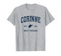 Corinne West Virginia Wv Athletic Navy T-Shirt - Novelty Apparel Men Women - T-Shirt, Sweatshirt, Hoodie