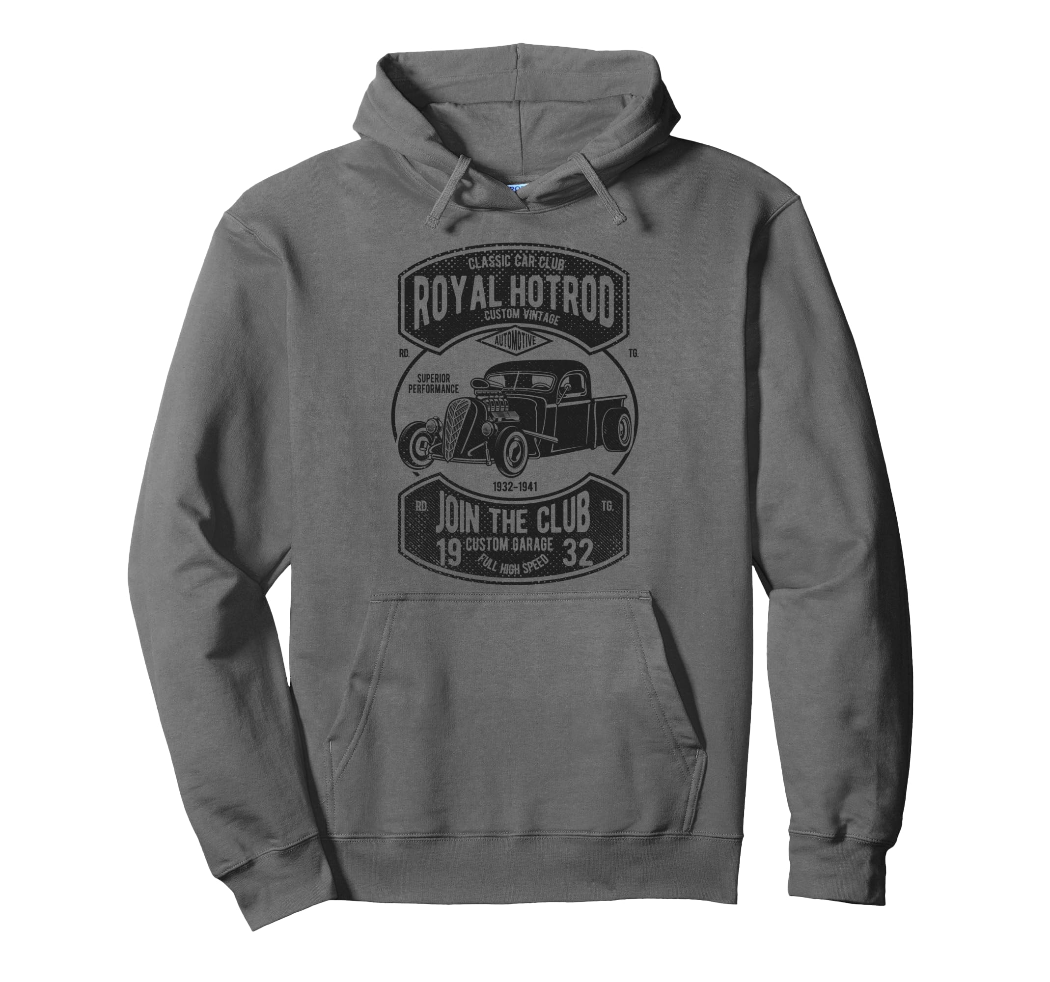 Distressed Old School Hot Rod Car Hoodie - Custom Art Print for Adults - T-Shirt, Sweatshirt, Hoodie
