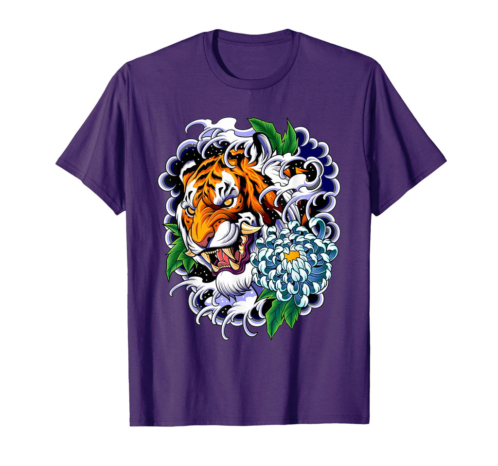Traditional Japanese Tattoo Tiger Wave T-Shirt - Graphic Print Men Women - T-Shirt, Sweatshirt, Hoodie