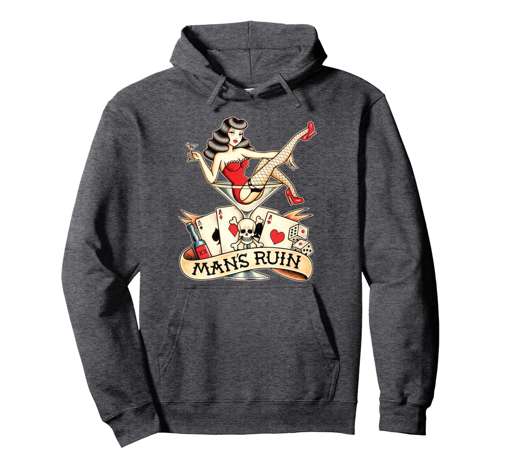 Mans Ruin Gambler American Traditional Hoodie - Trendy Graphic Unisex - T-Shirt, Sweatshirt, Hoodie