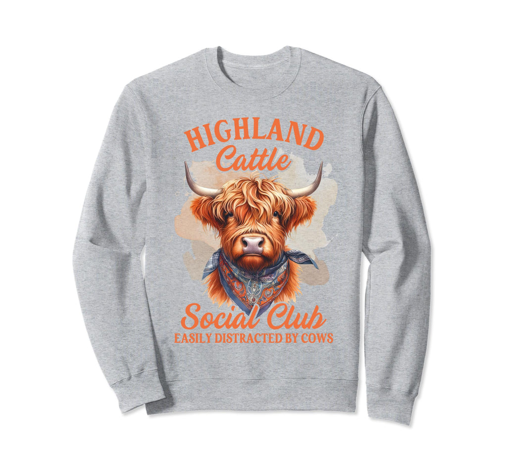 West Highland Cattle Social Club Sweatshirt - Novelty Apparel Men Women - T-Shirt, Sweatshirt, Hoodie