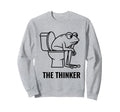Funny Minimalist Frog Thinker Sweatshirt - Custom Art Print for Adults - T-Shirt, Sweatshirt, Hoodie