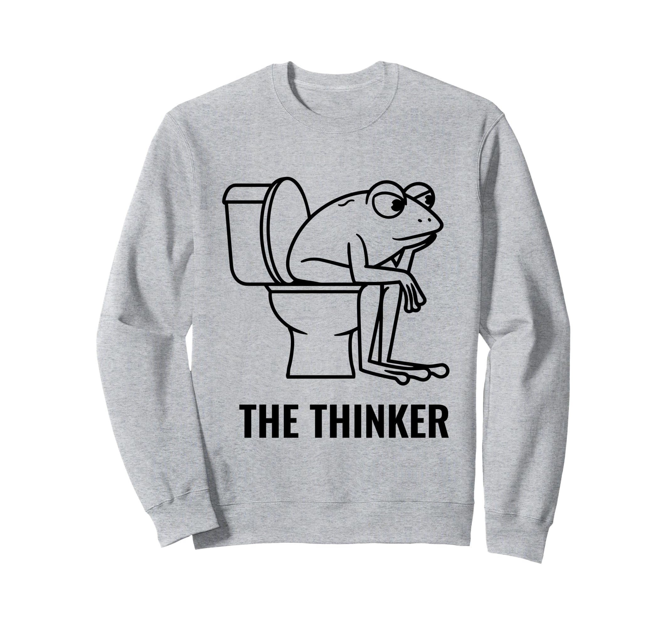 Funny Minimalist Frog Thinker Sweatshirt - Custom Art Print for Adults - T-Shirt, Sweatshirt, Hoodie
