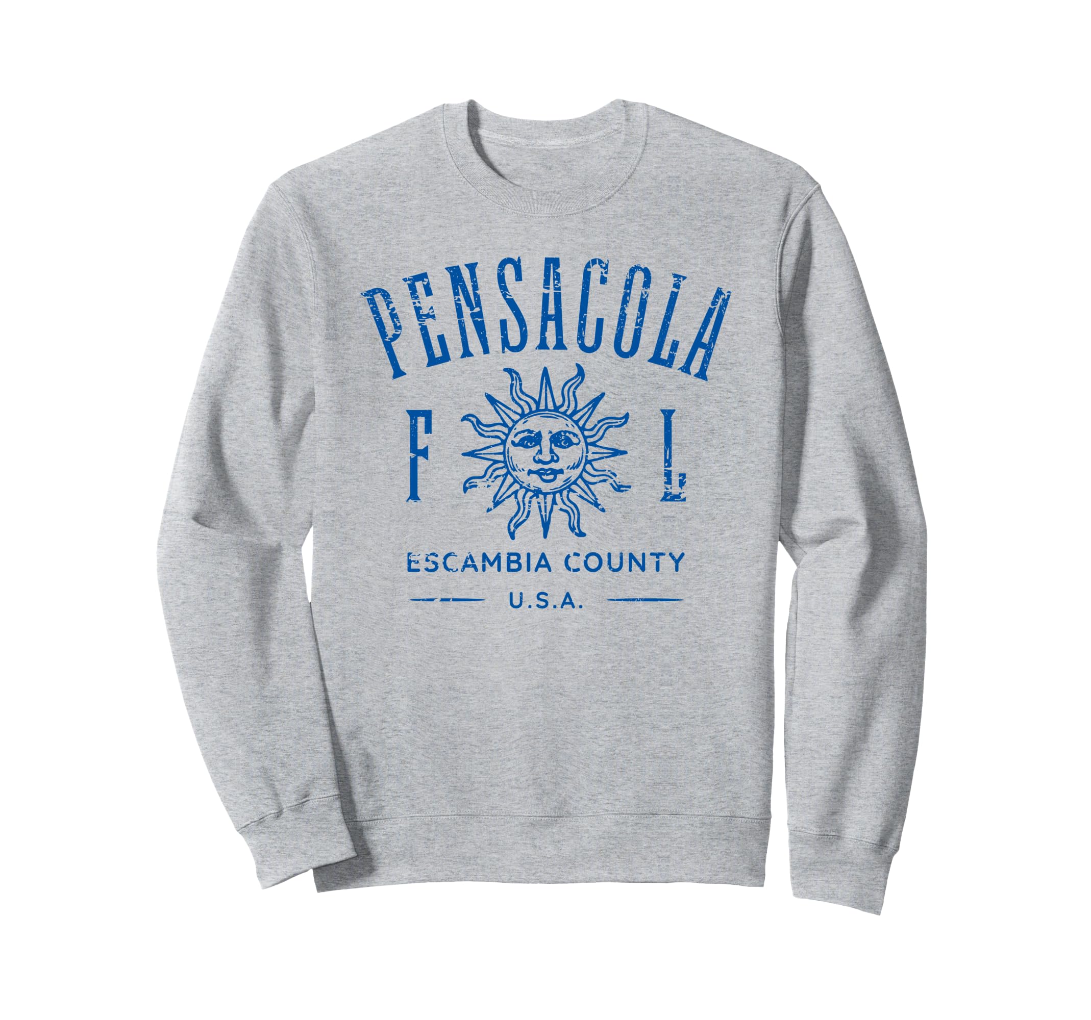 Pensacola Florida Distressed Sweatshirt - Custom Art Print for Adults - T-Shirt, Sweatshirt, Hoodie