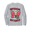 Groovy Anti Social Butterfly Ironic T-Shirt - Trendy Graphic for Adults - T-Shirt, Sweatshirt, Hoodie