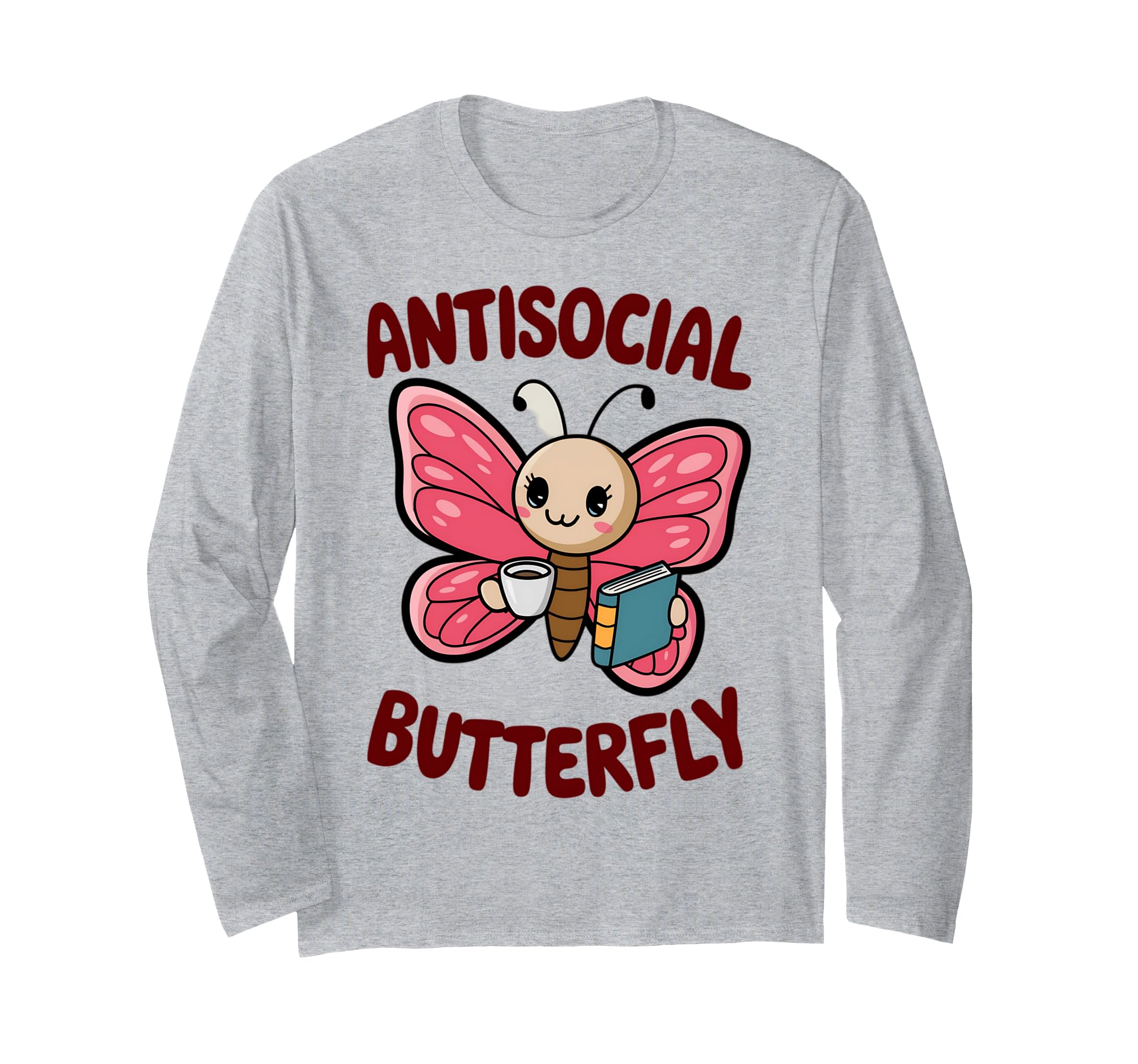 Groovy Anti Social Butterfly Ironic T-Shirt - Trendy Graphic for Adults - T-Shirt, Sweatshirt, Hoodie