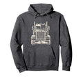 Frontal Semi Truck Trucker Hoodie - Fun Novelty Design for Adults - T-Shirt, Sweatshirt, Hoodie