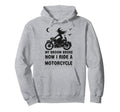 Motorcycle Biker Halloween My Broom Hoodie - Fun Novelty Design for Adults - T-Shirt, Sweatshirt, Hoodie
