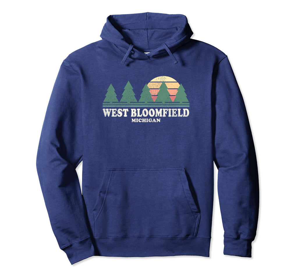 West Bloomfield Mi Throwback 70S Hoodie - Graphic Print Men Women - T-Shirt, Sweatshirt, Hoodie